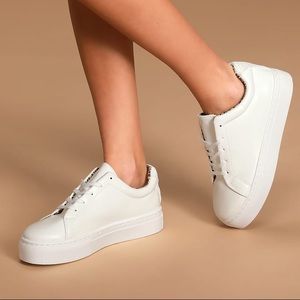 Lulus Junie White Flatform Sneakers